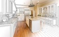 Custom Kitchen Design Drawing and Gradated Photo Combination