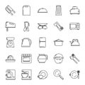 25 custom kitchen utensils and cooking icons Royalty Free Stock Photo