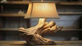 Custom lamp bases made from driftwood or recycled materials. . Royalty Free Stock Photo