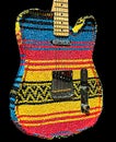 Custom Made Electric Guitar with Native American Style Woven Blanket Body Royalty Free Stock Photo