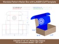 Custom Mailer Box Mandala Pattern LASER CUT Template Royalty Free Stock Photo
