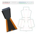 Custom mailer box, two roll end box, corrugated box dieline template