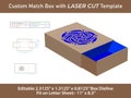 Custom match box Template with Floral mandala Laser Cut Royalty Free Stock Photo