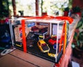Custom Model Car  in a workshop by Hot Wheels, diorama Made In Malaysia Royalty Free Stock Photo