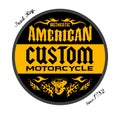 Custom Motorcycle American Badge print design, vector emblem illustration. Royalty Free Stock Photo