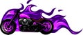 custom motorcycle with flames vector illustration design