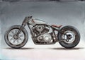 Custom motorcycle on a grey background Royalty Free Stock Photo
