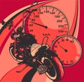 custom Motorcycle with speedometer vector illustration design