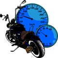 custom Motorcycle with speedometer vector illustration design