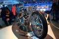 Custom motorcycle VINCENT; free style nomination of RHC. International Motor Show IMIS2019. Saint-Petersburg, Russia