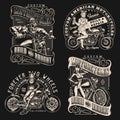 Custom motorcycle vintage designs set Royalty Free Stock Photo