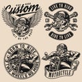 Custom motorcycle vintage monochrome prints Royalty Free Stock Photo