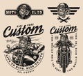 Custom motorcycle vintage prints Royalty Free Stock Photo