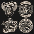 Custom motorcycle vintage prints Royalty Free Stock Photo