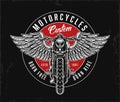 Custom motorcycle vintage round logo Royalty Free Stock Photo