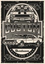 Custom muscle cars vintage poster