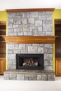 Custom Natural Gas Fireplace Royalty Free Stock Photo