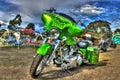 Custom painted American Harley Davidson motorcycle Royalty Free Stock Photo