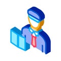 Custom Policeman isometric icon vector illustration