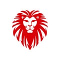 custom red lion head logo vector king power strength sign symbol element