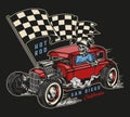 Custom retro car colorful print