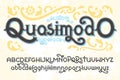 Custom retro typeface Quasimodo