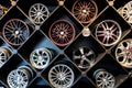 Custom rims in the Tyre repair and wheel alignment Centre of Johannesburg in South Africa Royalty Free Stock Photo