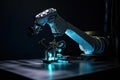 custom robotic hand with light and power tools for precision work