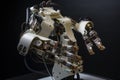 custom robotic hand, with multiple tools and attachments for precise and versatile manipulation