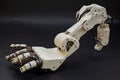 custom robotic hand, with tool-specific gripper for picking up and interacting with objects