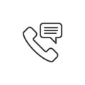 Custom service phone talk outline icon