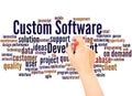 Custom Software Development word cloud hand writing concept