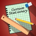 Custom Stationery Notebook Showing Personalized Supplies 3d Illustration