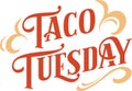 Taco Tuesday Custom Text Banner Royalty Free Stock Photo