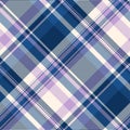 Custom vector check textile, presentation plaid tartan fabric. Autumn seamless pattern texture background in blue and old lace Royalty Free Stock Photo