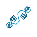 custom vector helix strand DNA logo icon isolated on white background
