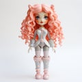 Layla: A Delicate Vinyl Toy With Pink Hair And Grey Outfit