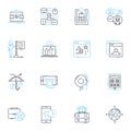 Customer acquisition linear icons set. Prospects, Conversion, Acquisition, Leads, Targeting, Outreach, Engagement line