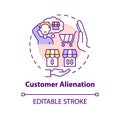 Customer alienation concept icon