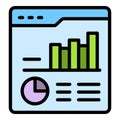 Customer analytics icon vector flat