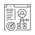 customer analytics report line icon vector illustration