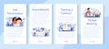 Customer approval mobile application banner set. Marketing program