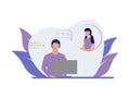 Customer assistance, call center, hotline operator, consultant manager, technical support and customer service.