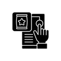 Customer behavior black glyph icon