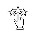 Customer Best Review Feedback Line Icon. Positive Good Quality Service Linear Pictogram. Customer Satisfaction High Rate