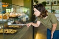 Customer buying a delicious dessert Royalty Free Stock Photo