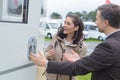 Customer buying motorhome Royalty Free Stock Photo