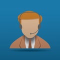 Customer care executive. Vector illustration decorative design Royalty Free Stock Photo