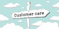 Customer care - outline signpost with one arrow