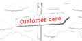 Customer care - outline signpost with one arrow